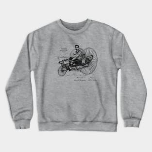 Vintage Velocipede Art 1887 Patent Crewneck Sweatshirt